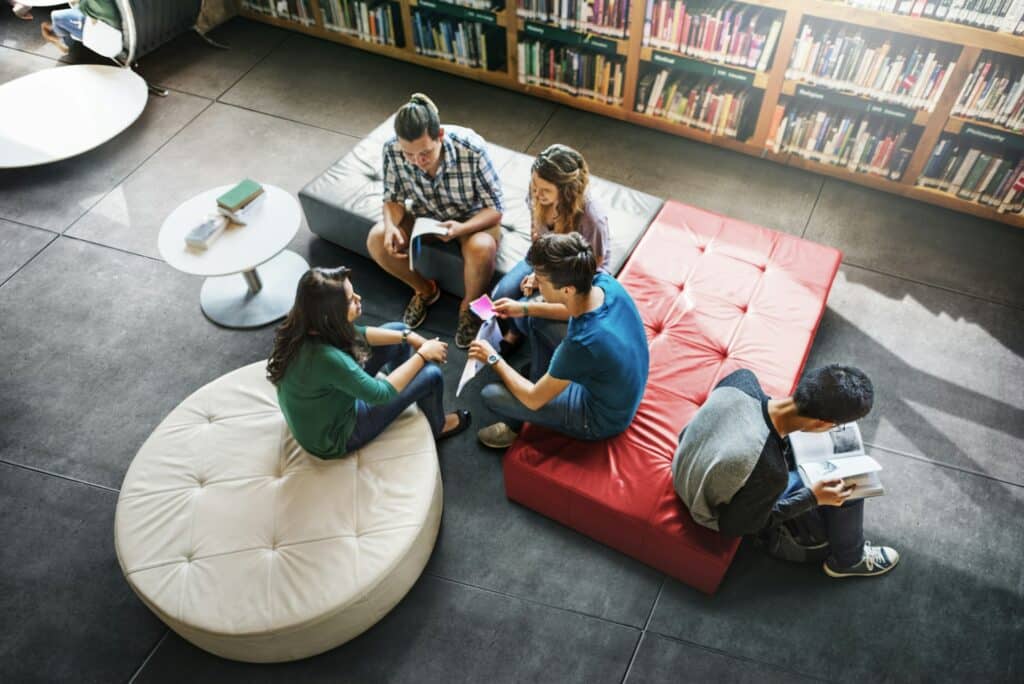 Young students at the school library